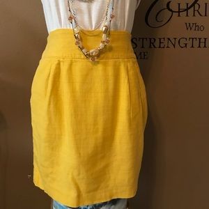 Forever 21 Linen Mustard Mini Skirt(Juniors)